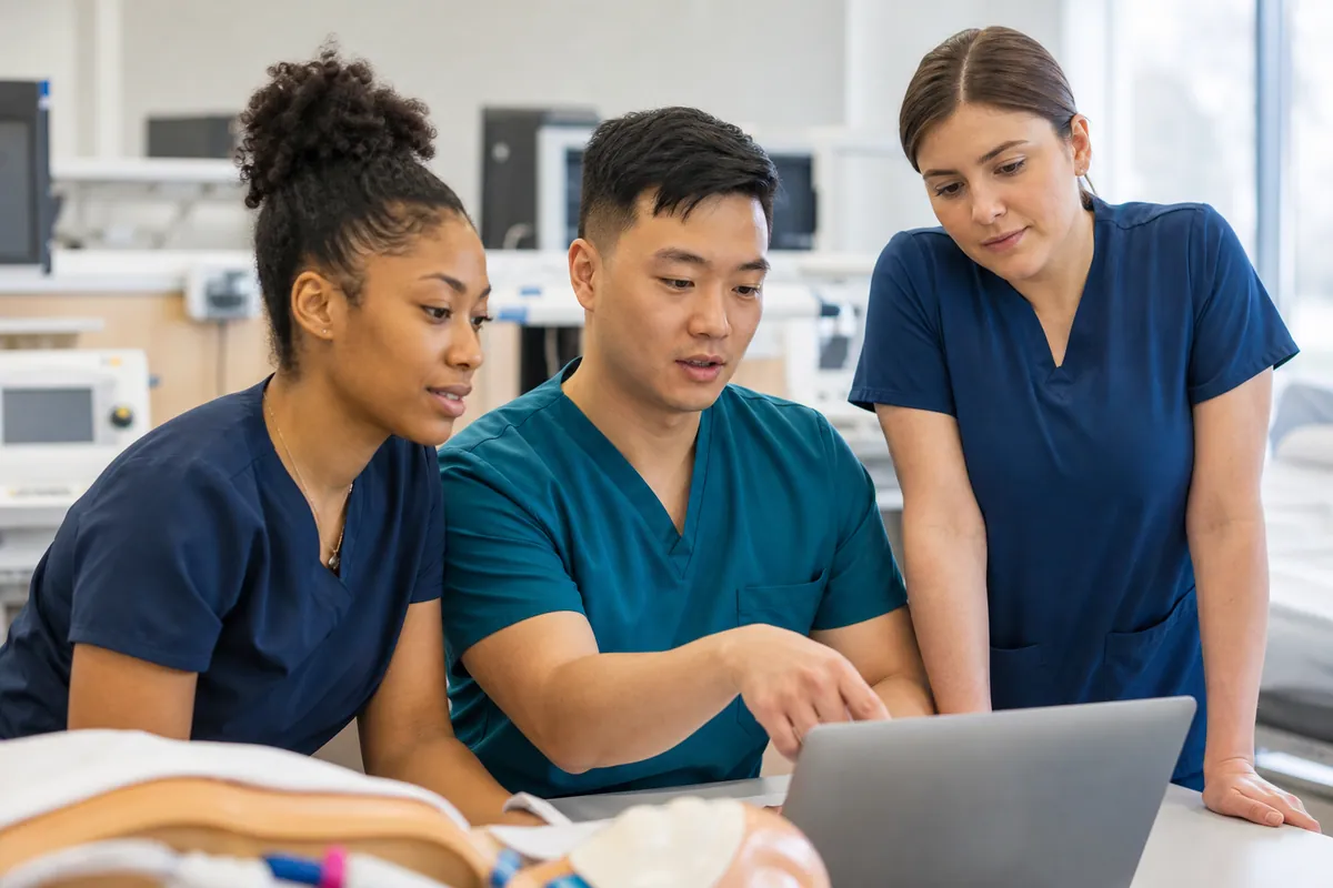 Nursing professionals learning together